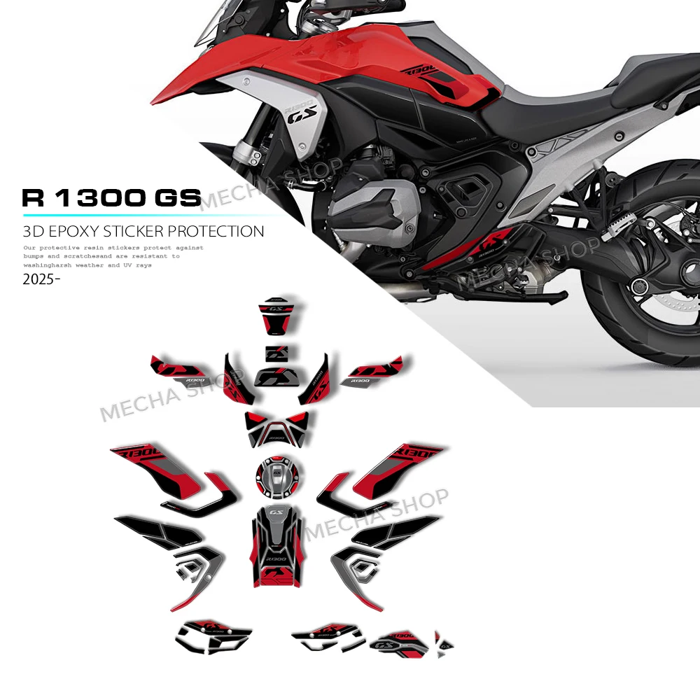 

For R1300GS R 1300GS R1300 GS 2025 2026 Motorcycle Fuel Tank Stickers 3D Tank Complete Protection Kit Decals