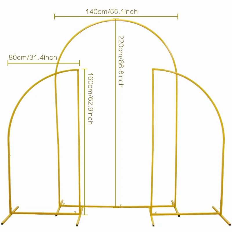 Tableclothsfactory Set of 3 Wedding Arch Stand, Metal Archs Backdrop Stand, Arched Backdrop Frame for Wedding Birthday Party