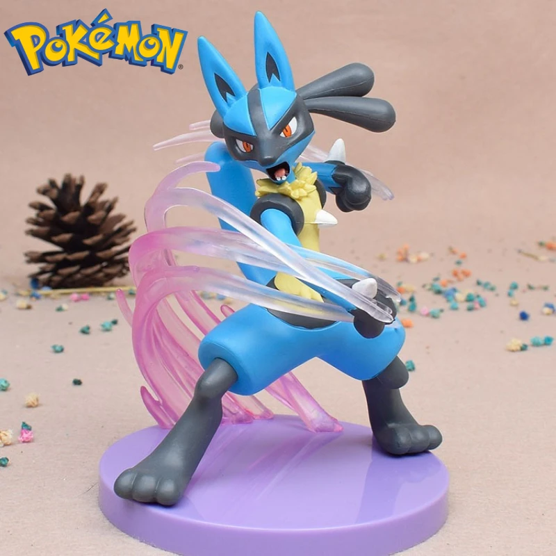 

Pokemon Lucario Moves Gallery Model Anime Character Desktop Decoration Ornaments Cartoon Figures Children's Toys Birthday Gifts