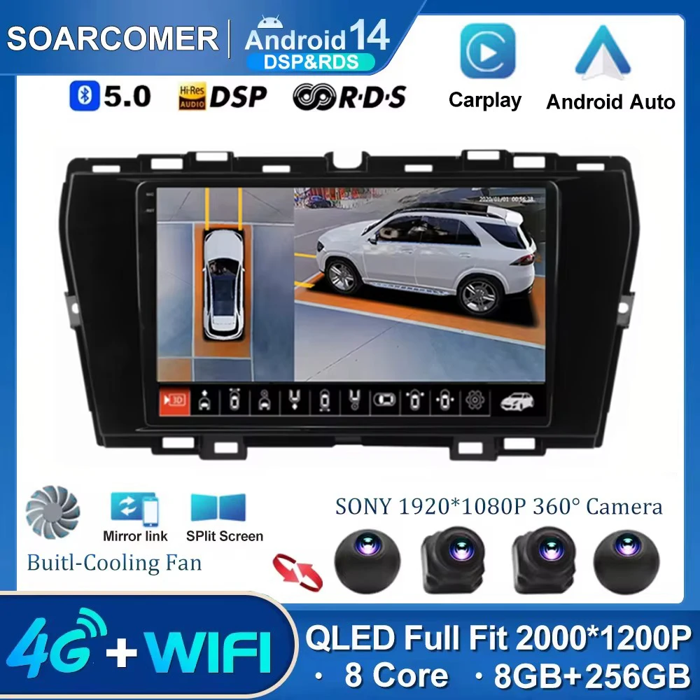 QLED 2K Dsp SWC Android14 Autoradio Multimedia Speler For Ssangyong Tivoli 2019-2021 Gps Navigatie Ingebouwde Carplay Auto  BT