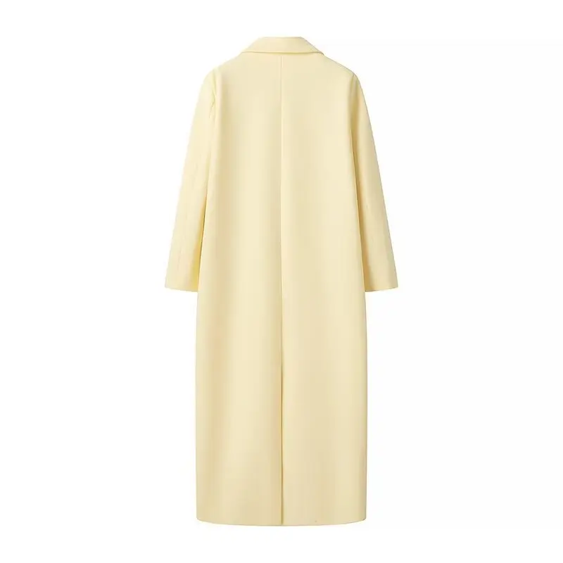 Abrigo de Lana de Color Puro de Moda Otoñal JNLEAOG, Abrigo E y Sencillo de Fibra de Poliéster de Manga Larga para Muj...