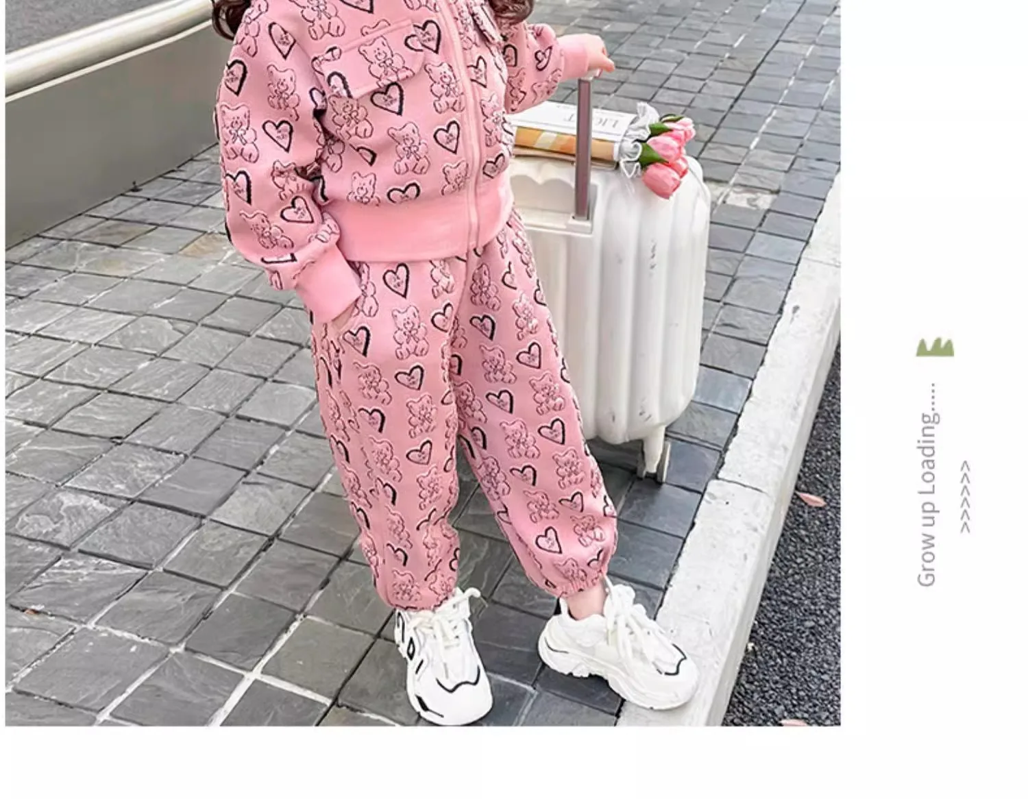 ZOETOPKID Mädchen Frühlings- und Herbst-Set 2026 Neues Modisches Kinderoutfit Kinder-Freizeitanzug Zweiteiliges Set – Detail 9