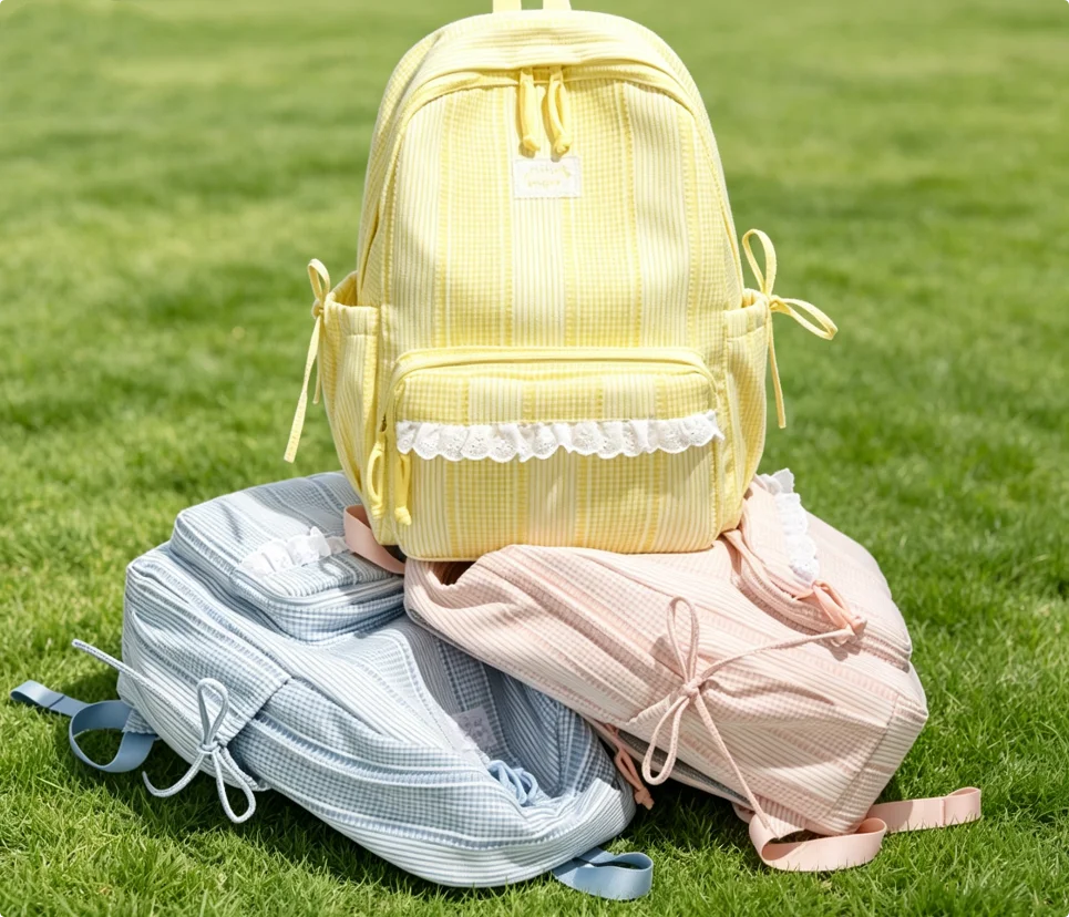 Personalized Backpack, Simple Casual Striped Backpack, Female Student Backpack, Class Commuting Travel Backpack