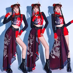 Modern Gogo Dance Costume Nightclub DJ Singer Clothing Women Chinese Style Jazz Performance Sets Adult Hip Hop Clothes Y2K