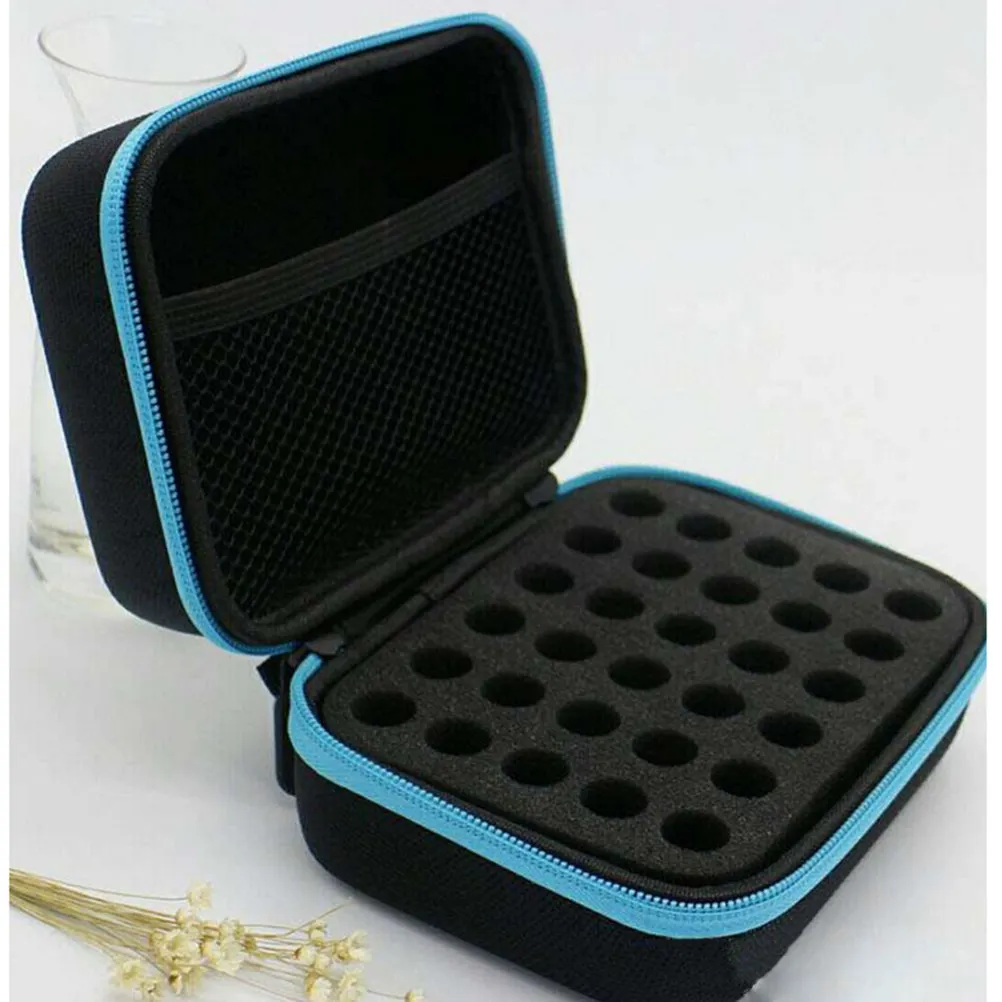 Drop Proof Essential Oil Bottle Storage Box Premium Zipper Design for 5Ml 10Ml 15Ml Bottles Compact Portable Travel Organizer