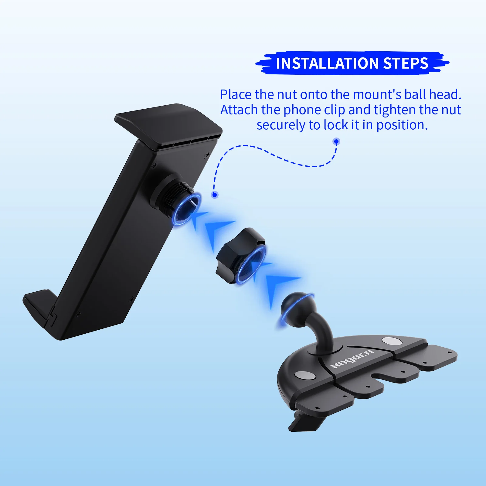 Auto-CD-Slot-Tablet-Handyhalterung Universelle Halterung für 4-14 Zoll Geräte Stabile Sicht auf dem Armaturenbrett für Navigation, Reisen und den täglichen Gebrauch – Detail 7