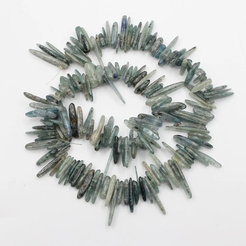 APDGG Natural Green&Blue Kyanite Top-drilled Freeform Fancy Loose Beads 15.5\