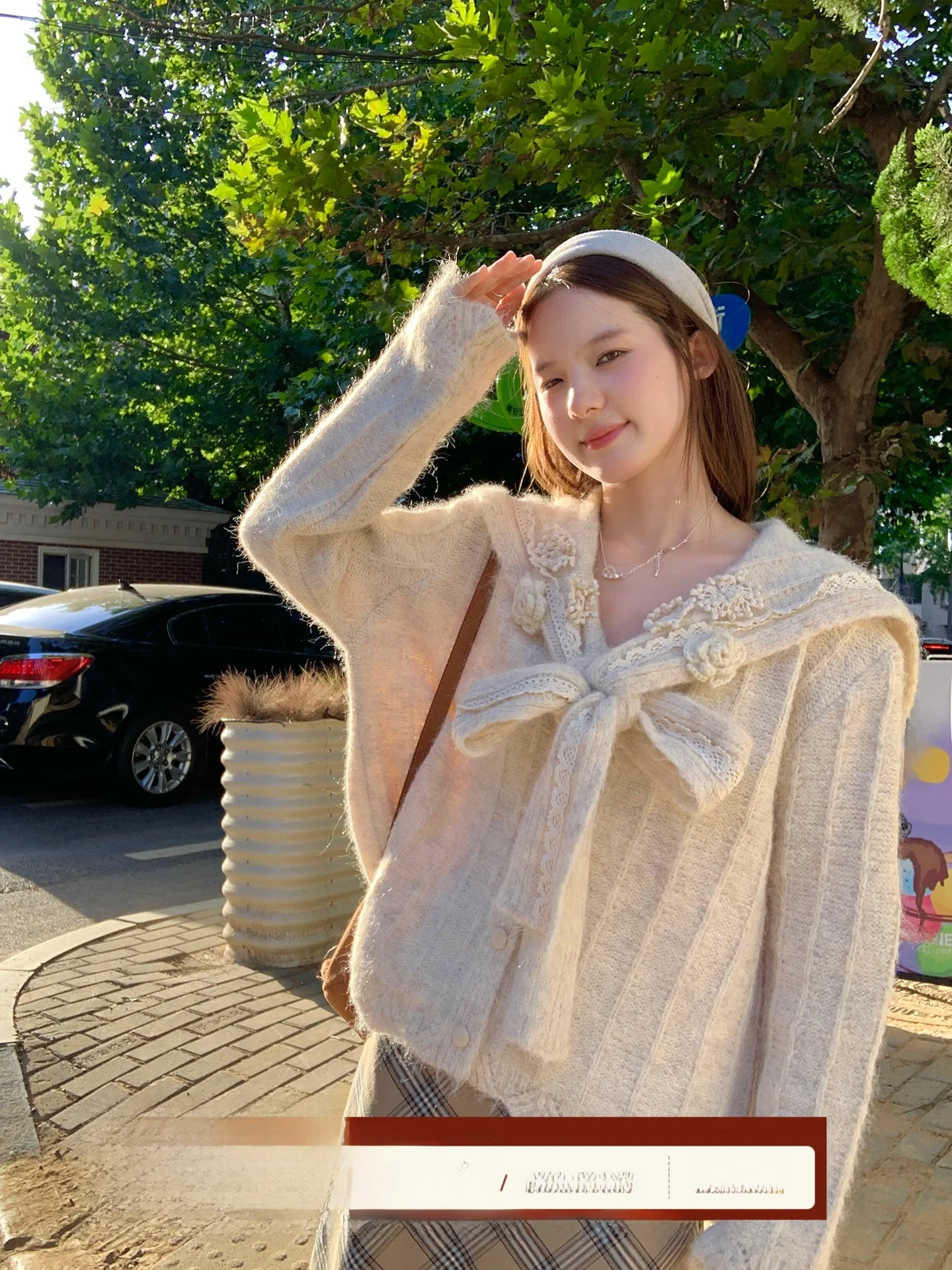 

Свободное трикотажное пальто с воротником Sweet CheeseBunny, женский повседневный топ с поясом, теплый осенне-зимний кардиган