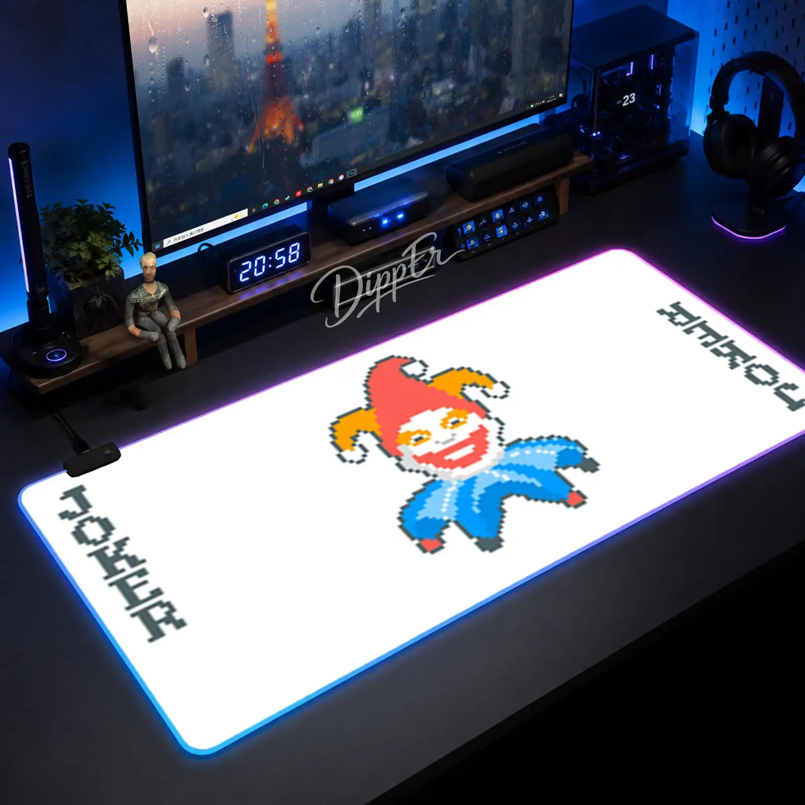 

Game Balatro Mouse Pad Large Size LED Glowing Table Pad XXL Gaming Non-slip Rubber Mat With Backlight