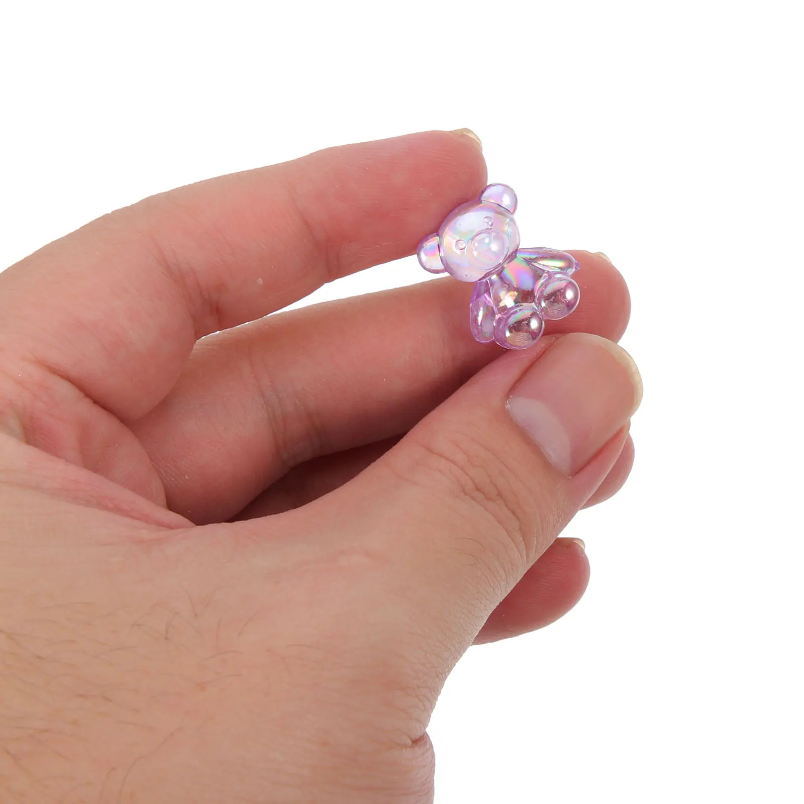 

100pcs AB Colored Cartoon Bear Beads Acrylic Jewelry Making Supplies Necklace Bracelet Hair Ties Craft Accessories