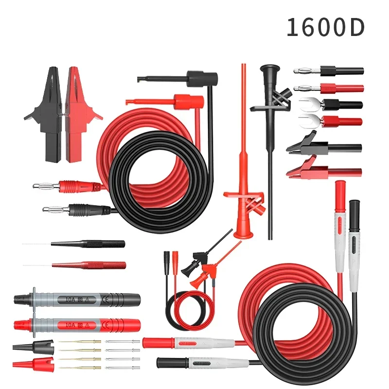 JXSINONE-P1600 Series Multímetro Test Lead Kit, 4mm Banana Plug-Test Cabo, Test Probe, Clipes IC Gancho, Automotive Repair Tool Set