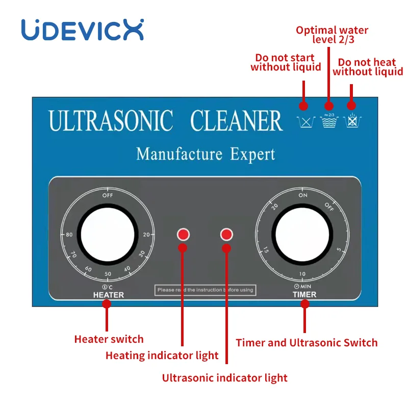منظف بالموجات فوق الصوتية المحمول عالي الطاقة 2L-30L مع وظائف التسخين والمؤقت لتنظيف الجزء والجوهرة