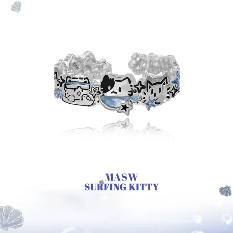 

MASW Original Design Luxury Temperament Open Rings For Women Party Gifts Modern Jewelry 2025 Trend New Accessories