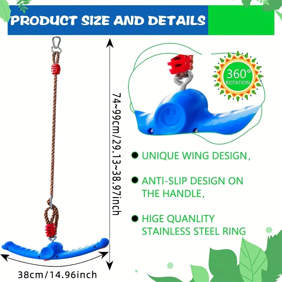 360 °   Conjunto de fitness rotativo, alças ajustáveis, bungee, equipamento de ginástica, acessórios de ginástica para crianças, brinquedo, equipamento de playground