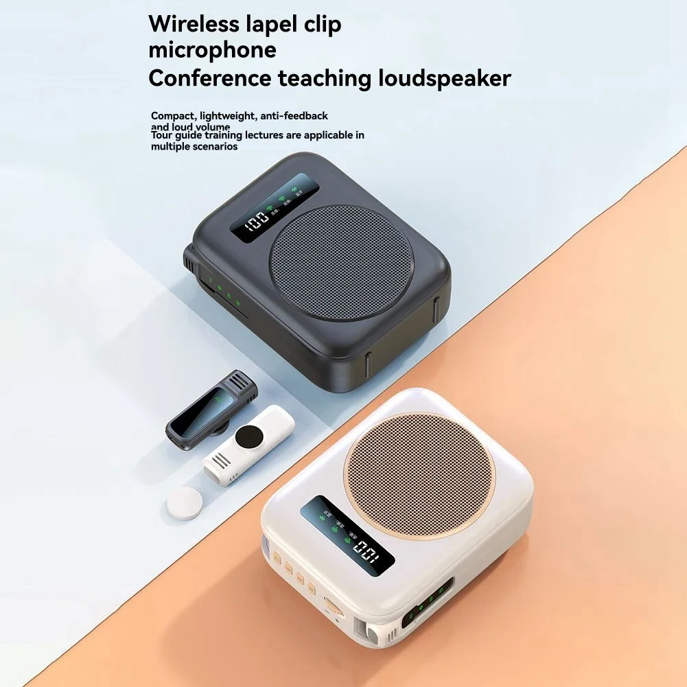 

Bluetooth Voice Amplifier With Magnetic Wireless Lavalier Lapel Microphone For Classroom/Yoga/Conference