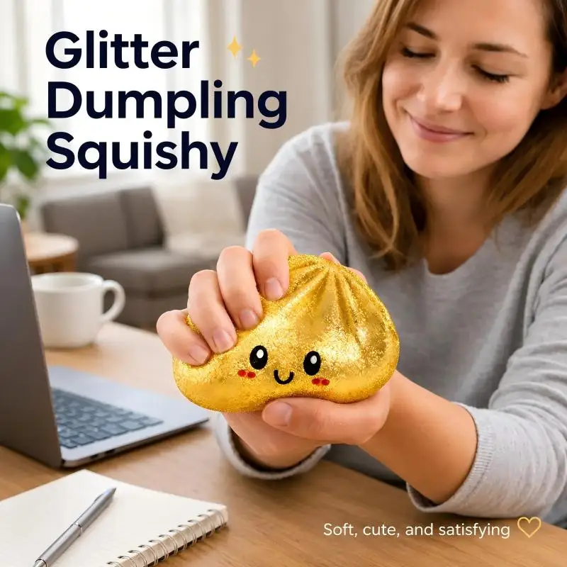NOW ENJOY Glitter Dumpling Glitter Dumpling Squishy with Box Dumplings Sensory Squeeze Toy for Stress Relief Развязанный игрушка