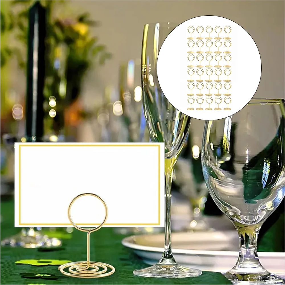 Table Number Gold - 30 قطعة من حاملات البطاقات المستديرة
