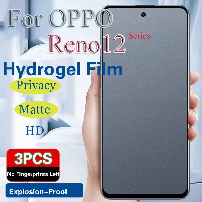 

Reno12Pro Matte Hydrogel Film For OPPO Reno12 Pro Privacy Screen Protector Reno 12Pro Soft Anti Peeping HD Full Coverage Blue