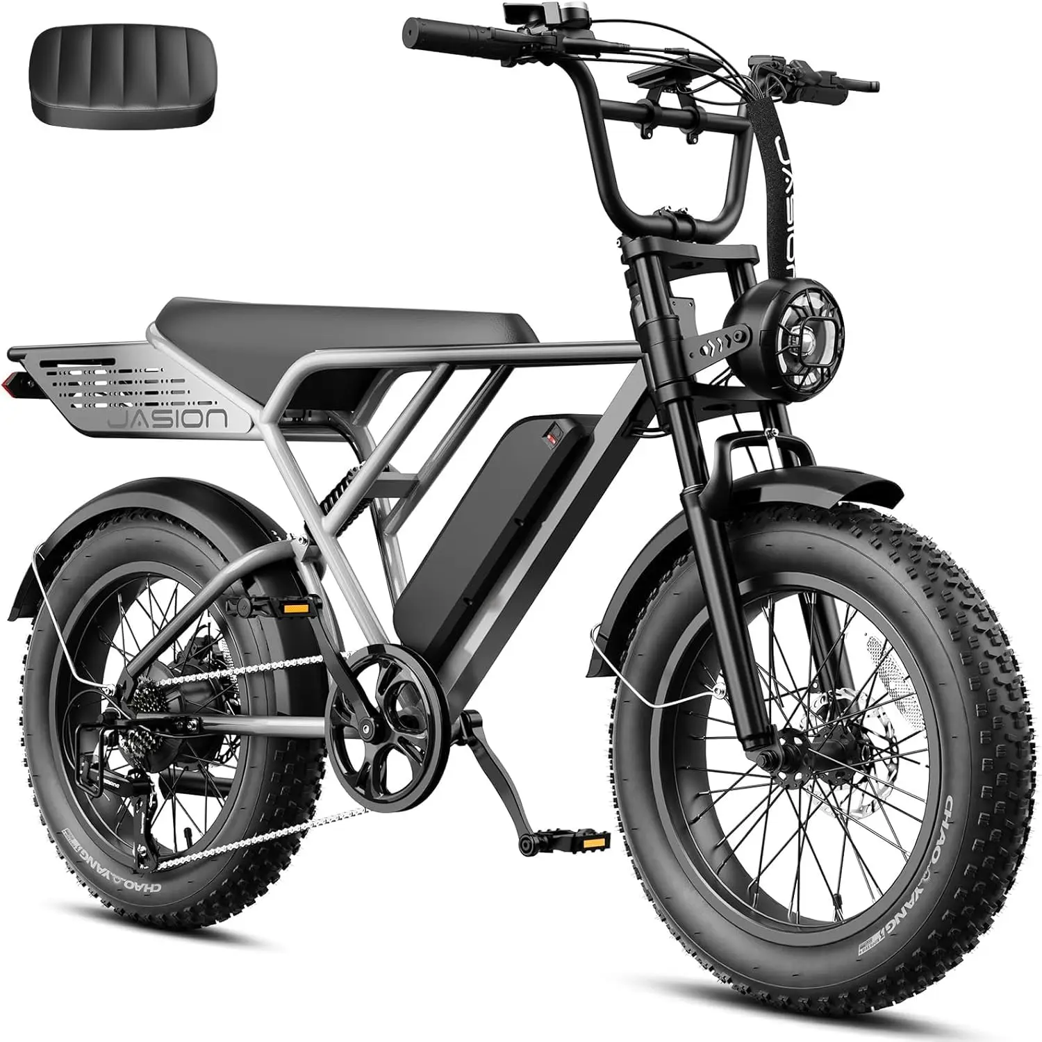 Retro Electric Bike 52V 20Ah 90-Mile 38MPH Fat Tire Mountain Snow Beach, Customized