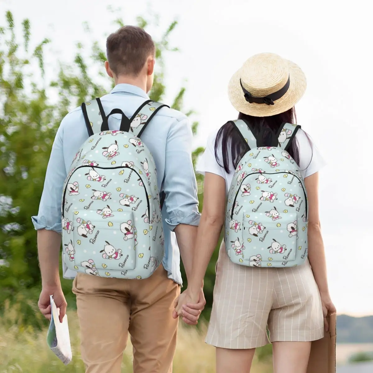 Niedlichen Cartoon Rucksack für Männer Frauen coole Studenten arbeit Tages rucksack Pochacco Hund Laptop Umhängetasche im Freien