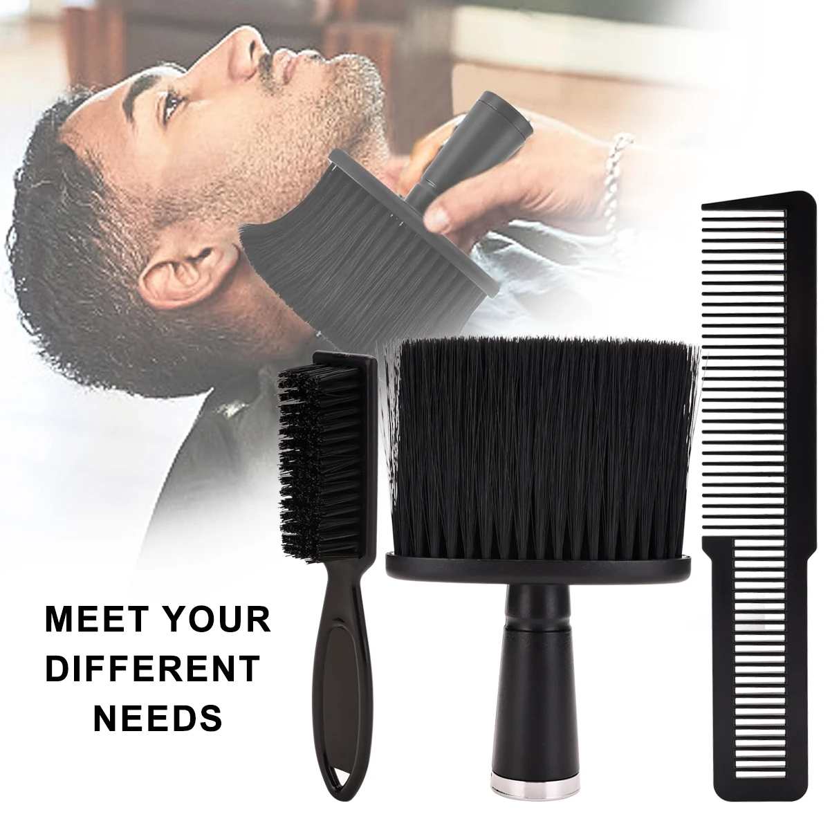 

Professional Hair Brush Comb 3pc Set - Detangling Styling Kit for Men Women, Ergonomic Durable Salon & Home Use
