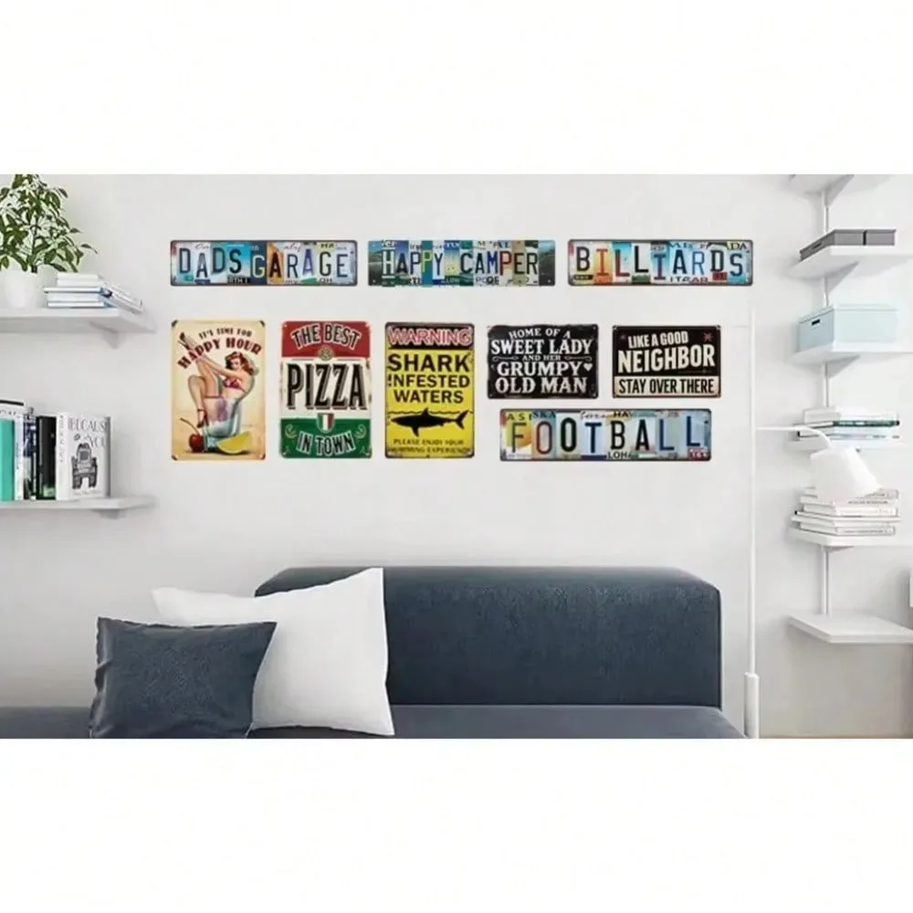 Pinup Girl Bikini Metal Tin Sign - ديكور فني جداري مثير للشاطئ للرجال على شكل كهف وغرفة النوم والمنزل