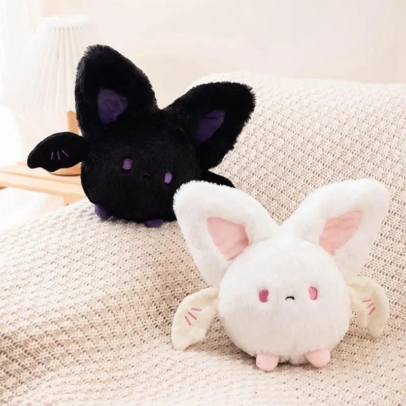 20CM Kawaii suave decoraciones de Halloween regalos blanco negro relleno Animal murciélago juguetes de peluche almohada de felpa para niñas niños