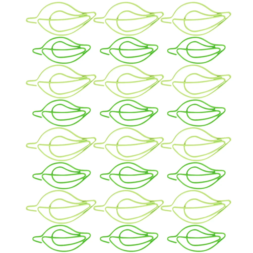 30 Pcs Paper Clip Metal Clips Creative Mini Office Document Leaf Shaped for File Child Supplies