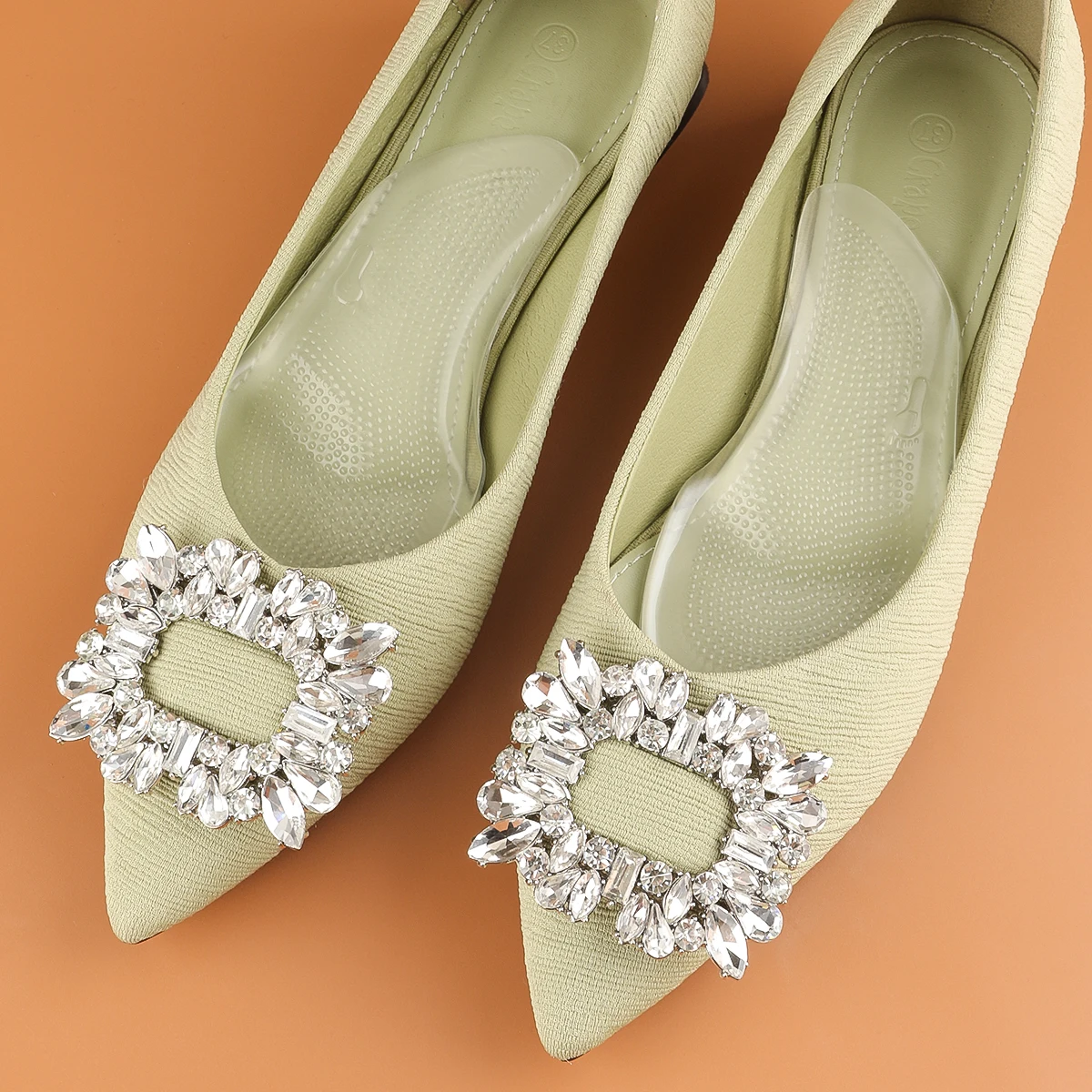 قوس دعم النعال للرجال والنساء ، أقدام مسطحة ، شفافة ، امتصاص الصدمات ، تخفيف الآلام ، التدليك ، عالية الكعب ، نصف حجم P