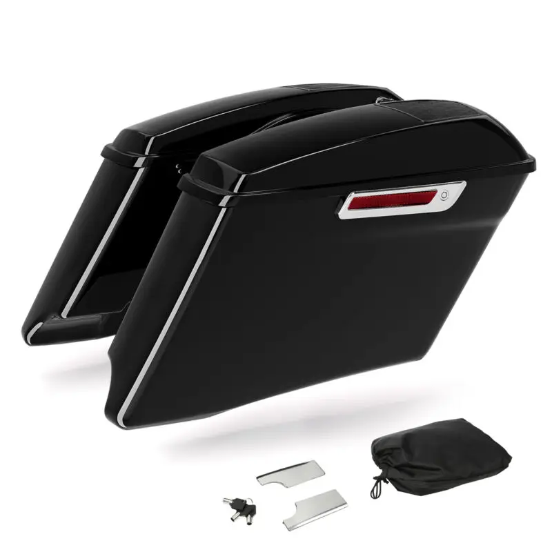 

Motorcycle 4" Extended Hard Saddlebags 6x9'' Speaker Lid For Harley CVO Touring Road Street Electra Glide FLHR FLHX FLHT 2014-23