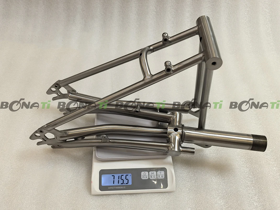 P Line Titanium Brompton Front Fork and Rear Triangle Frame, Tr-Folding Bike