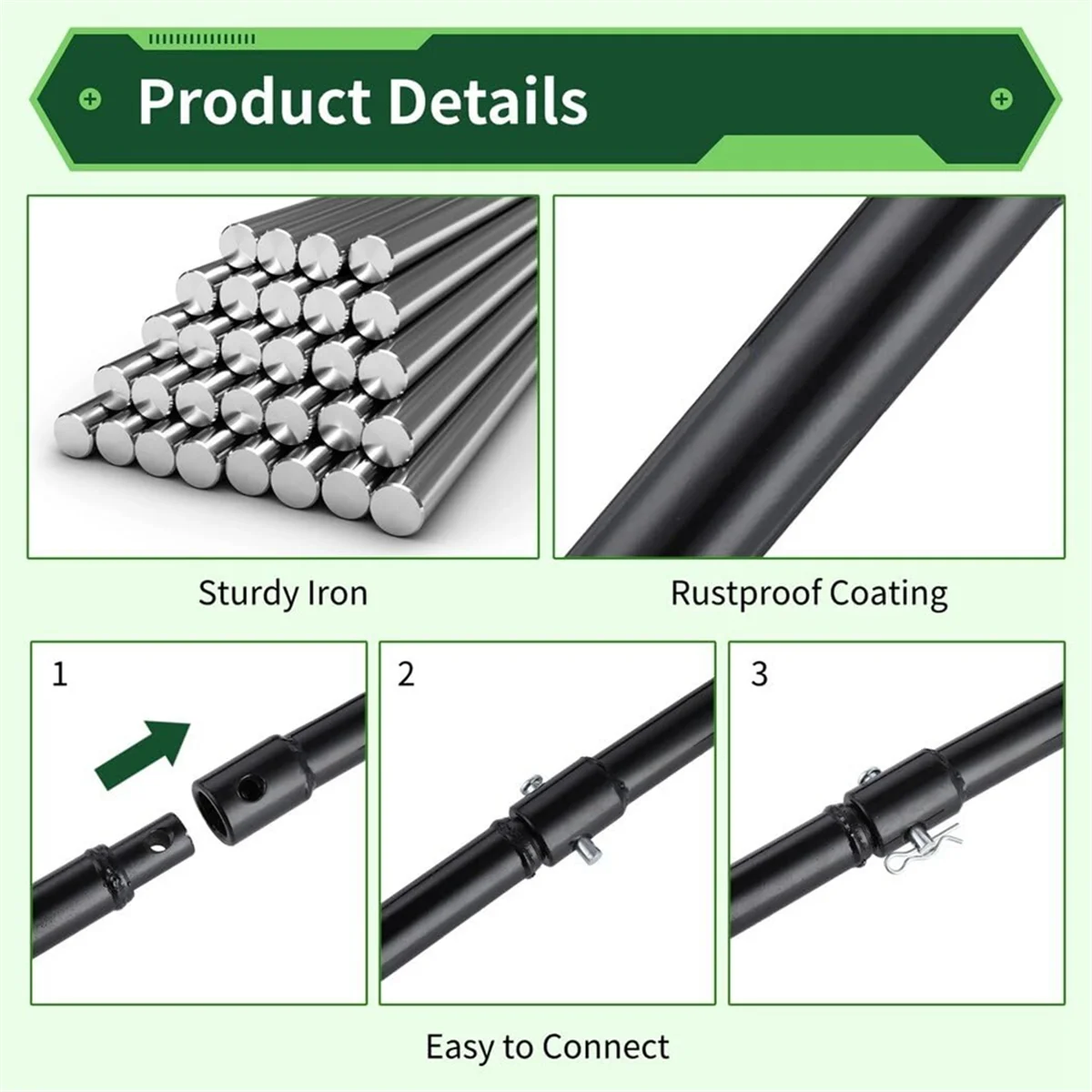 3PCS Auger Extension Drill Bits, 3/4In Shaft Earth Auger Drill Bit Extension, Garden Spiral Hole Drill Bit Extension Rod