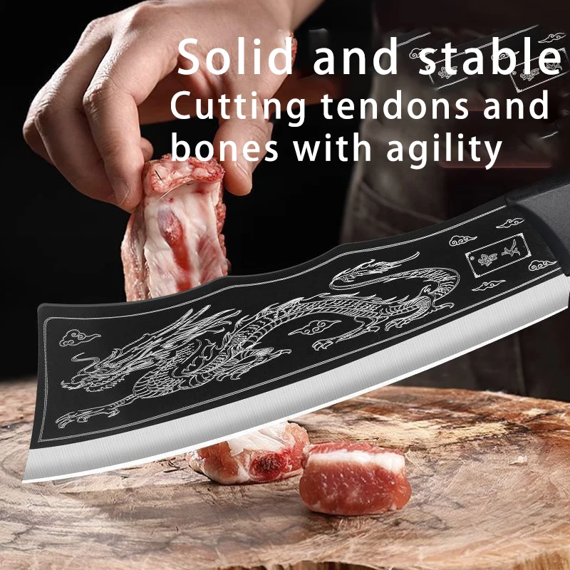 Stainless steel multifunctional bone chopping knife for household kitchen chopping chicken and duck bones thickened knife