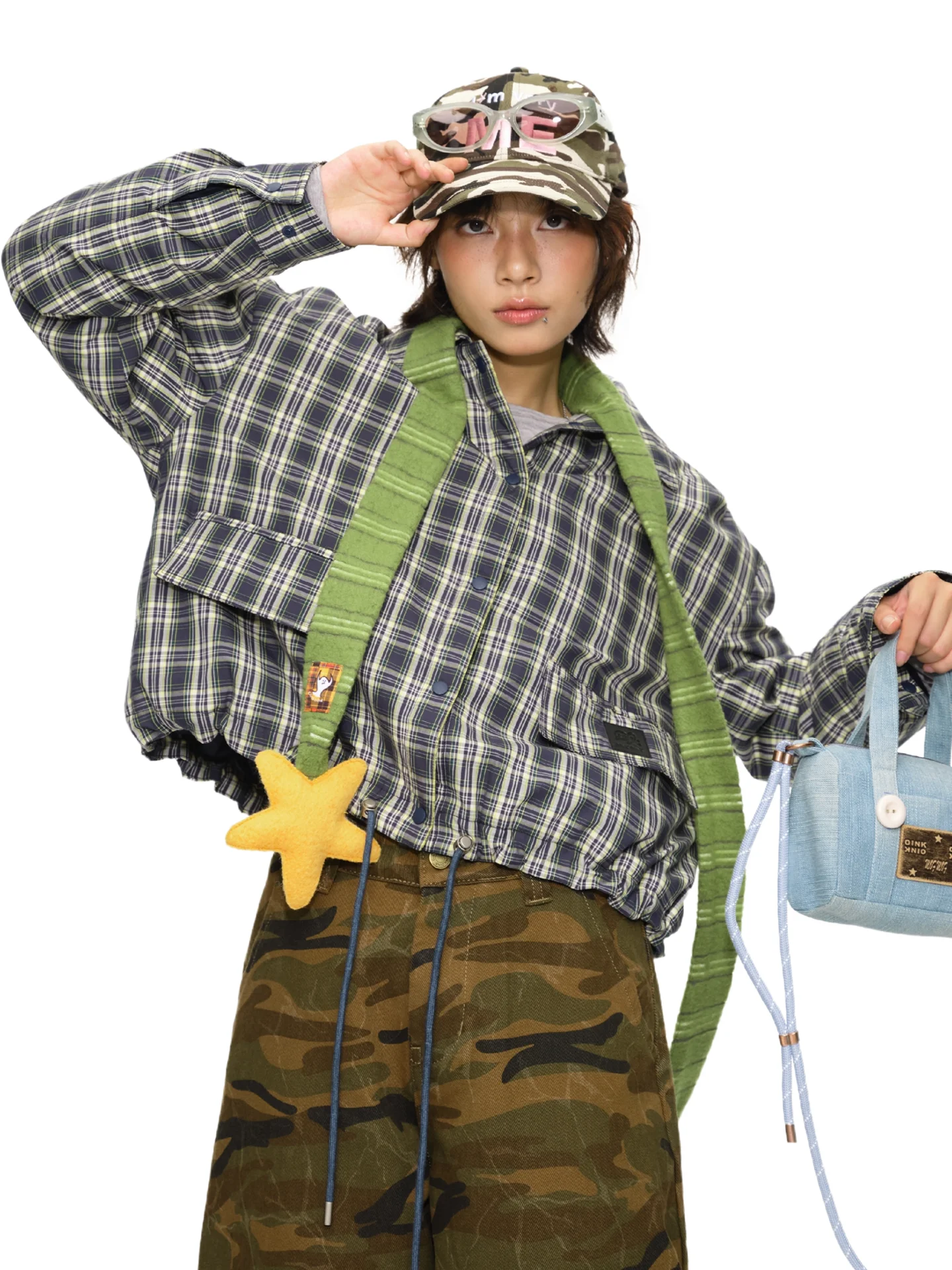 

Женская тонкая стеганая куртка в клетку с воротником, в стиле ретро, с цветовыми блоками, осенне-зимнее короткое пальто, повседневное, свободного кроя, с длинными рукавами, на молнии