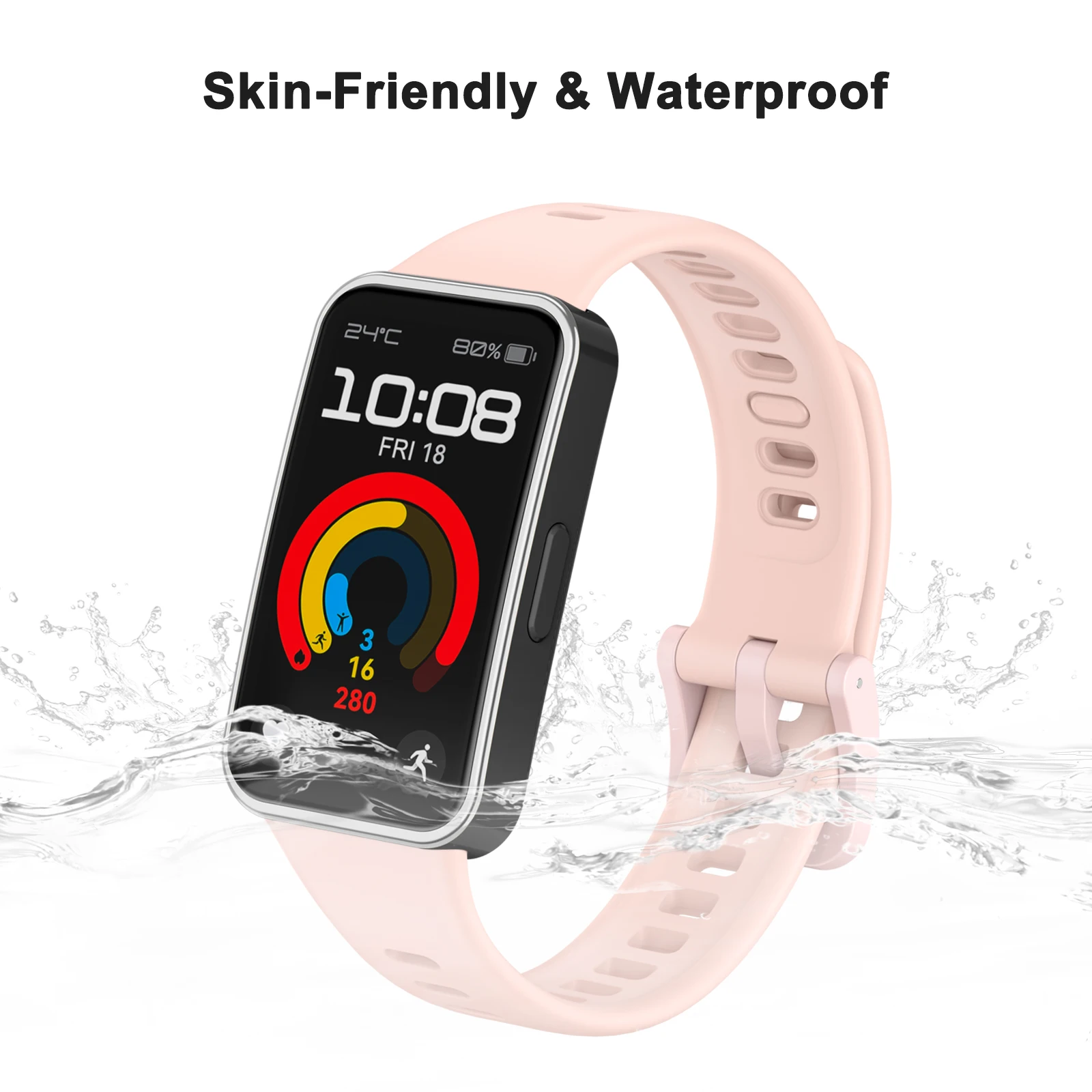 حزام سيليكون ناعم لسوار Huawei Band 8 9 الرياضي القابل للتنفس، سوار ساعة بديل لملحقات Huawei Band 9 8