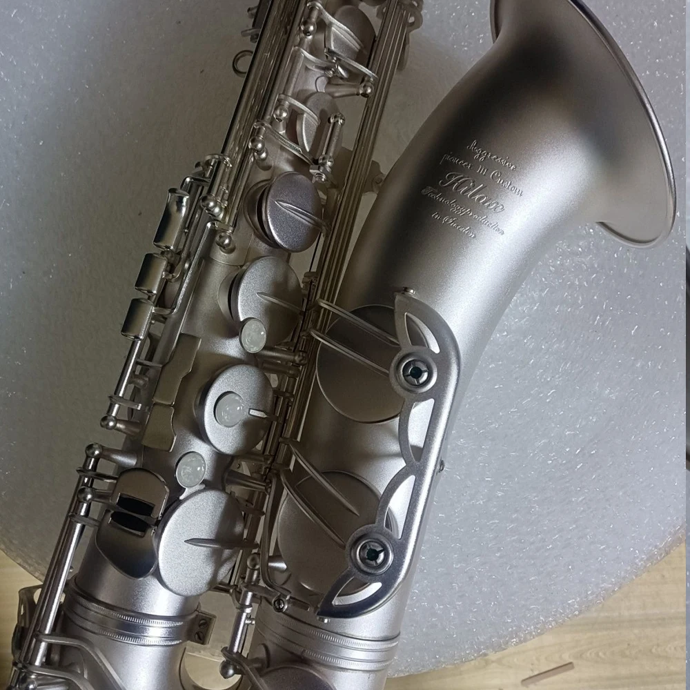 New Arrival niklowany srebrny 703 tenorowy saksofon B-flat profesjonalna wydajność BB mosiężny instrument jazzowy saksofon tenorowy