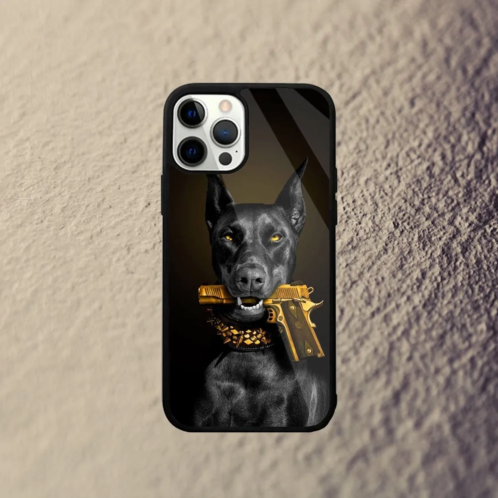 Doberman Dog Cool Phone Case For iPhone 16,15,14,13,12,11,Plus,Pro,Max Mini Magsafe Magnetic Wireless Charging