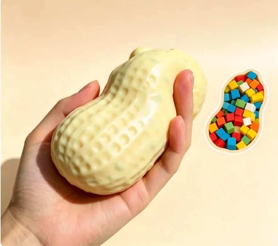 3 Arten von Kokosnussöl/ Baustein/ Mehl Erdnuss Formbarer Stressball Fidget Squishy Spielzeug Butterartiges Fidget Sensorisches Anti-Stress-Geschenk – Detail 3