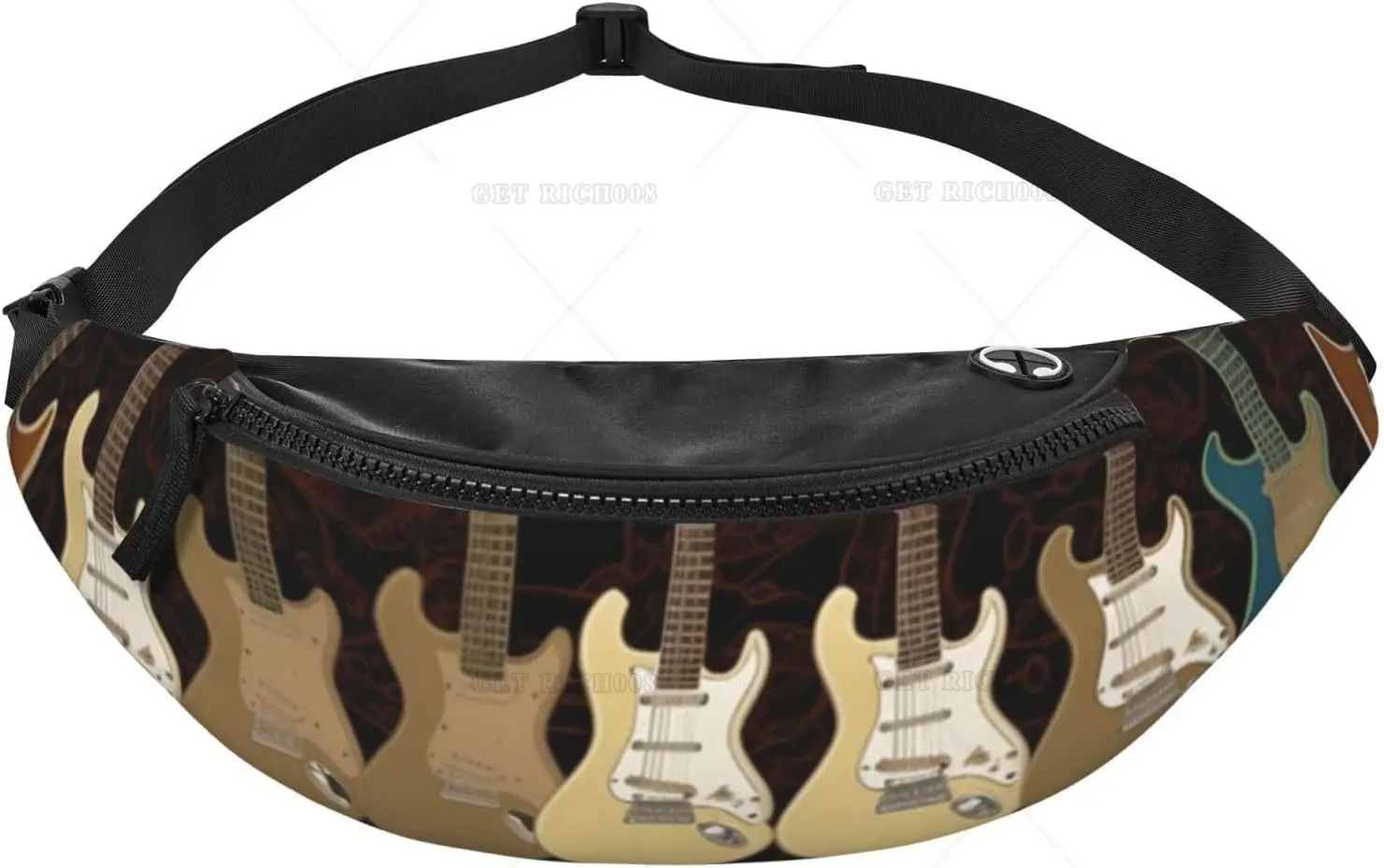 حزمة فاني بنمط الجيتار الفني للرجال والنساء، حقائب خصر عصرية للجري، حقائب كروس، حقيبة بحزام مع حزام رياضي قابل للتعديل