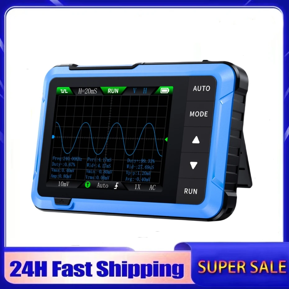 fnirsi dso510 novo 10mhz mini handheld digital em osciloscopio gerador de sinal 48 ms s taxa de amostragem eletronica reparie ferramentas 01