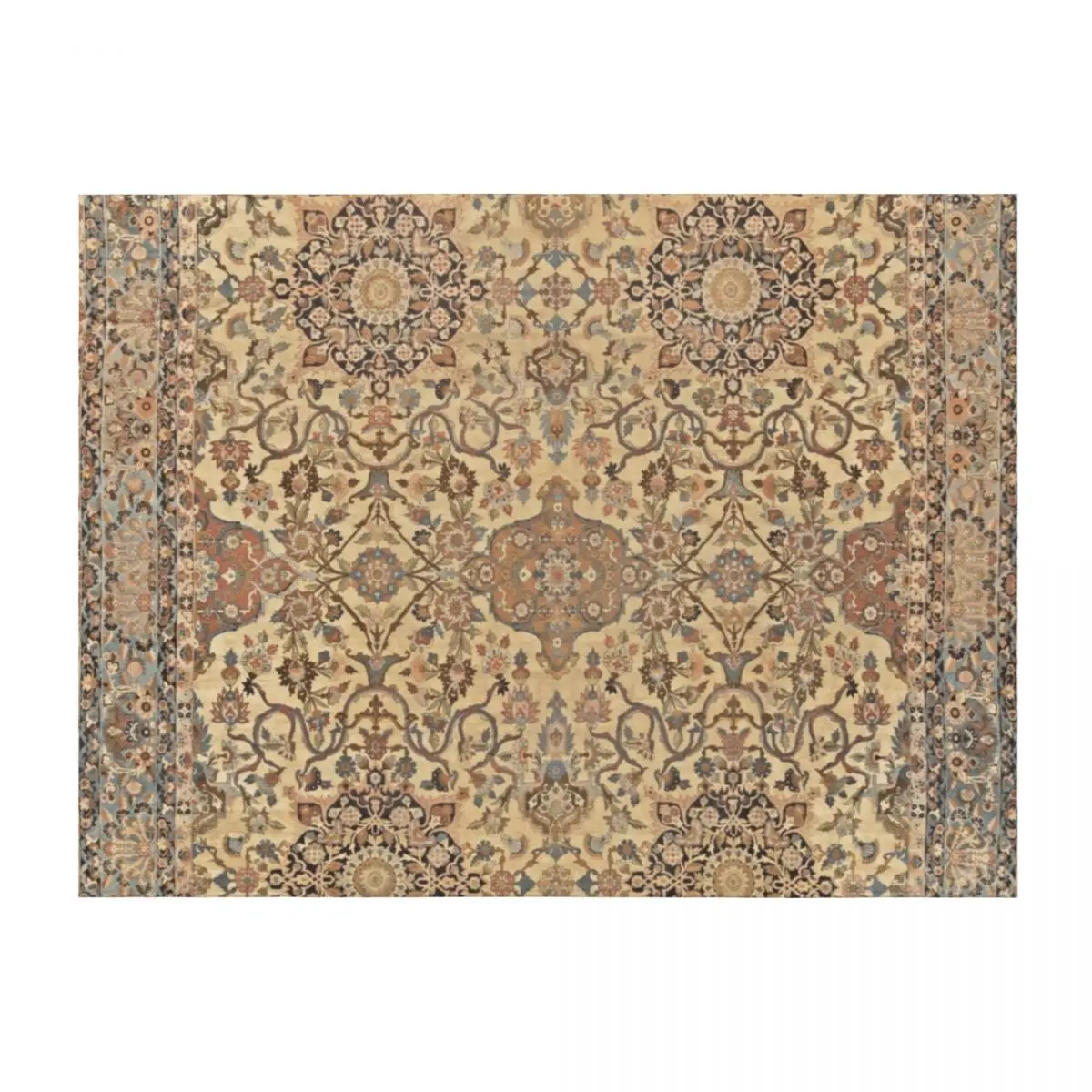 

Antique Persian Kirman Rug Print Throw Blanket Loose Plush Blankets For Sofas Summer Beddings Blankets