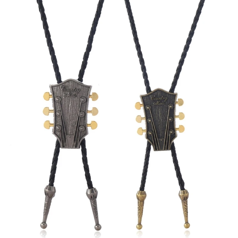 2pack Men Rodeos Bolo Tie Unique Fashion Necktie with Cow Skull Star Chain for Retros Styles Fans Dropshipping