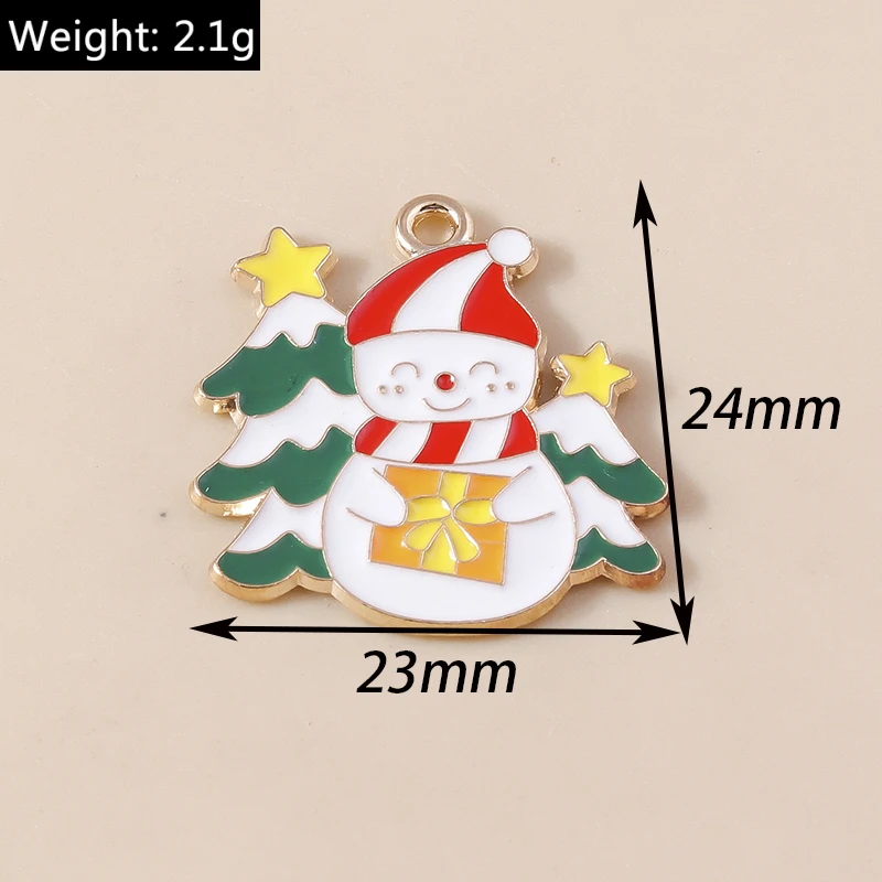 20 Stück gemischte Cartoon-Emaille-Weihnachts-Schneemann-Anhänger für Schmuckherstellung, Ohrhänger, Halsketten, DIY-Bastelzubehör, Geschenk – Detail 21