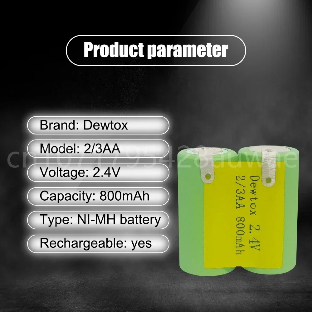 Baterai isi ulang 2.4V 2/3AA 800mAh NIMH Las 2 * baterai bukan 2.4V 2/3AA Tablet untuk lampu LED