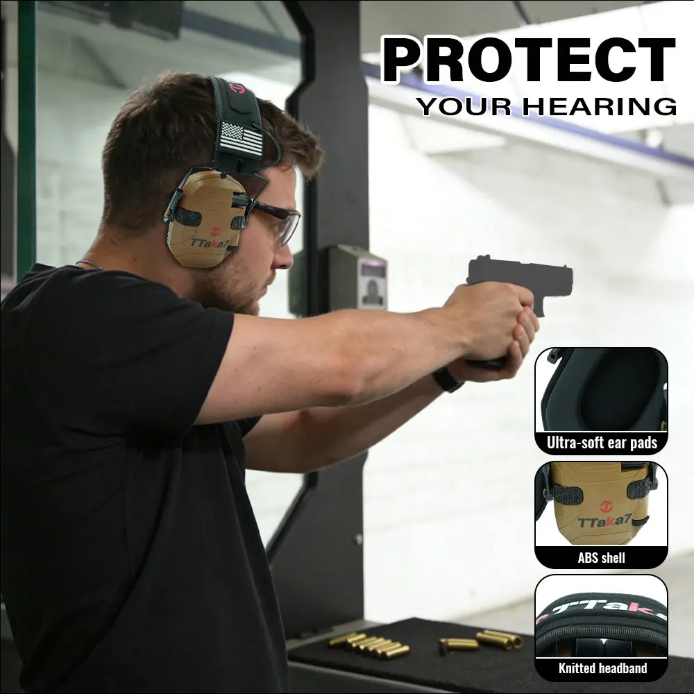 

New Electronic Shooting Headset Headphones for Hearing Protection Ear Protect Noise Reduction Active Hunting Tactical Earmuff