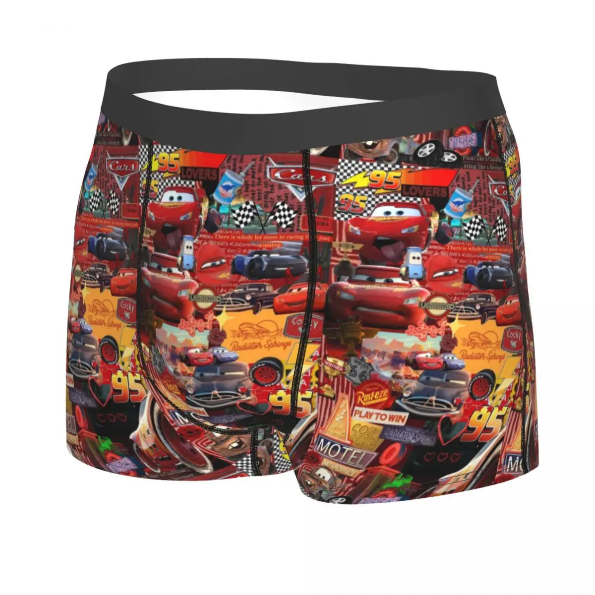 Custom Lighting McQueen Boxers Shorts Men\'s Cartoon Cars Briefs Underwear Novelty Underpants