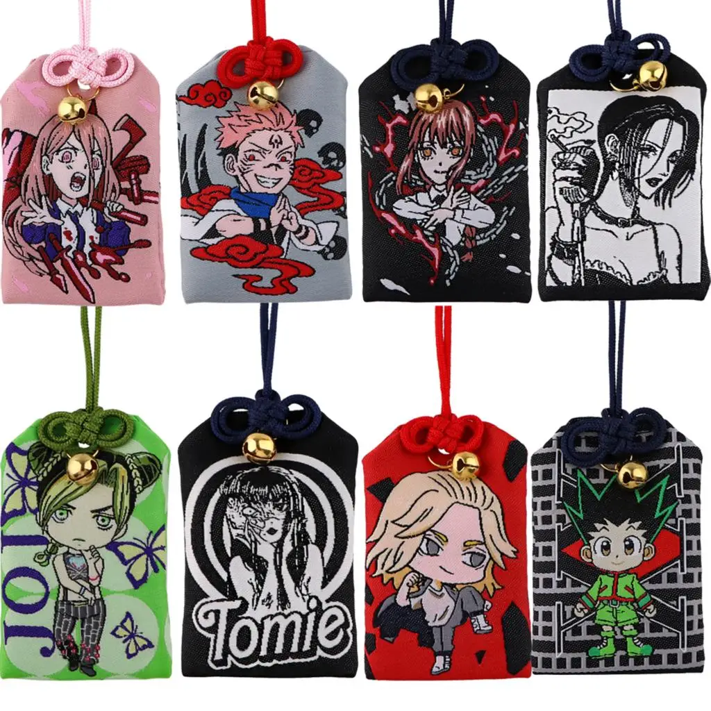 Japanese Anime Embroidery Pray Fortune Omamori Pendant Keychain Health Safety Lucky Charms Wealth Bag Fashion Accessories Gifts