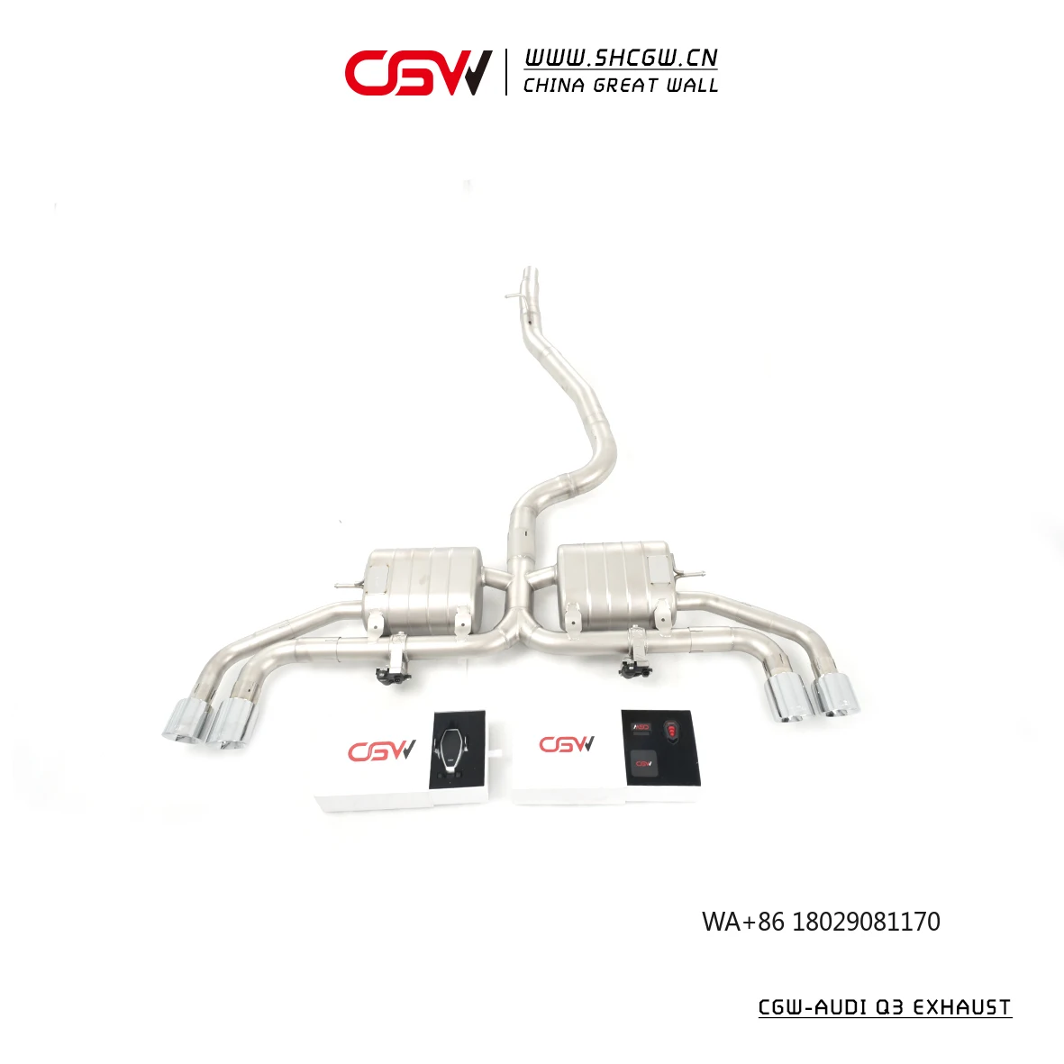 

Active Sound 304 Stainless Steel 1.5mm Racing Exhaust Pipes Catback System for Q3 1.4T/2.0T 2011-2019 Electric Polished