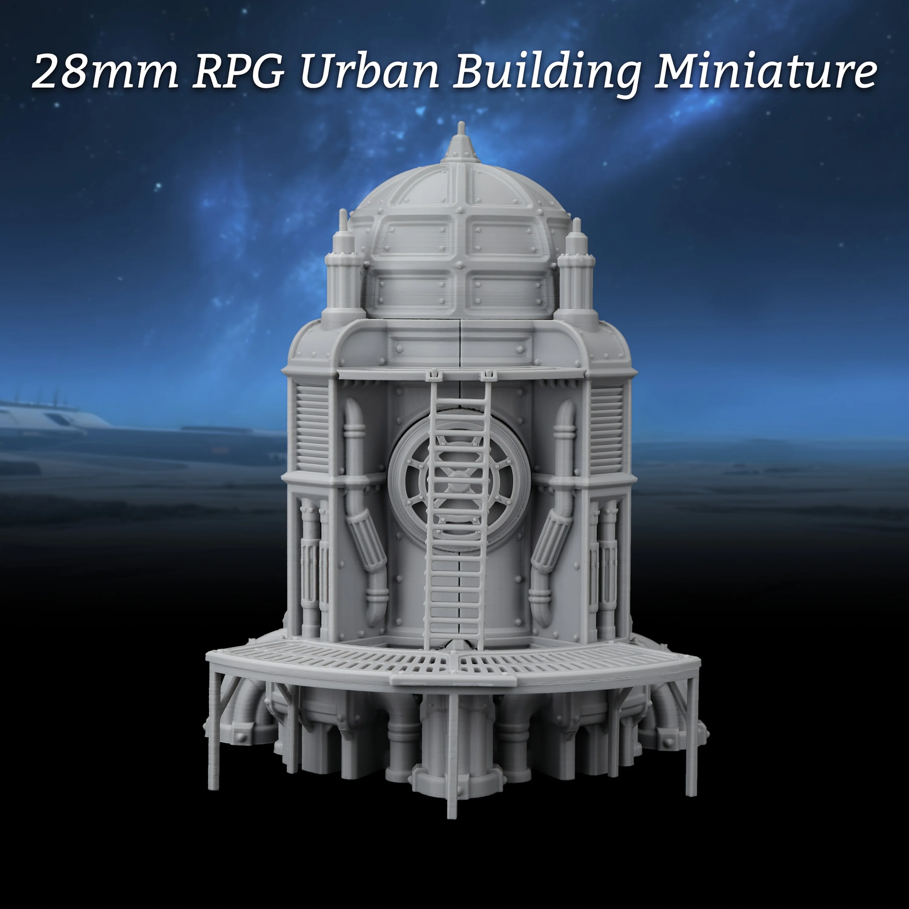 Sci-Fi Futuristic Urban Miniature Terrain for Tabletop RPGs - Dome Tower Structure for Sci-Fi Scenarios