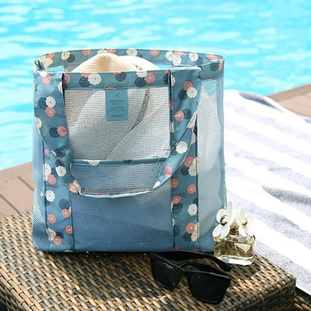 

Large Mesh Beach Storage Bag - Oversized Travel Bag Foldable Storage For Beach/Picnic, Shoulder Bag Outdoor Travel G7G3